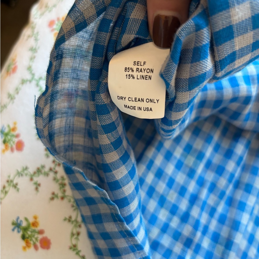 Hunter Bell Blue Gingham Ruffle Top - Picture 6 of 6